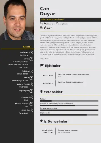 Hasta Bakıcı Cv Örnekleri cv indir